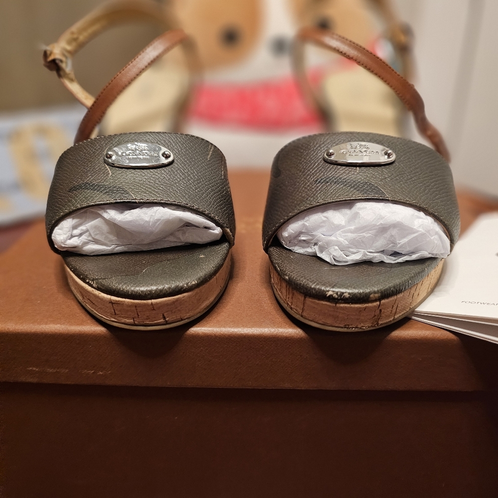 Coach Hinsdale Camo Wedge Sandals - Picture 4 of 17